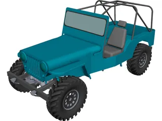 Jeep Willys Long (1945) CAD 3D Model