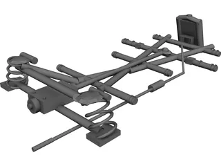 Classic Mercedes Chassis 3D Model