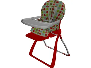 Baby Highchair 3D Model