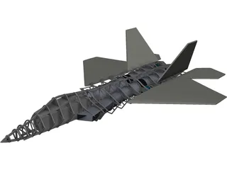 F-22 Raptor RC CAD 3D Model