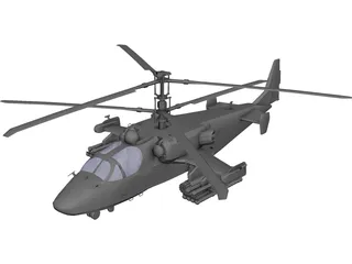 Kamov Ka-52 Attack Helicopter 3D Model