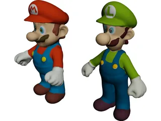 Mario and Luigi Brothers 3D Model