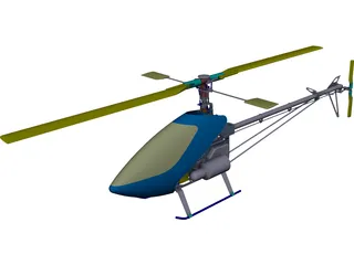 RC Helicopter for 90 engine CAD 3D Model