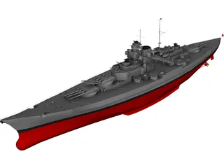 Scharnhorst-class Battleship 3D Model