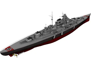 Battleship Tirpitz 3D Model