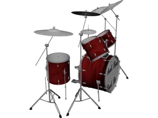 Pearl Drum Kit 3D Model