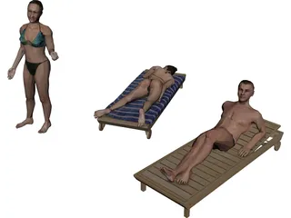 People Beach Collection 3D Model 3D Preview