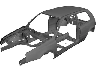 Volkswagen Golf Body CAD 3D Model