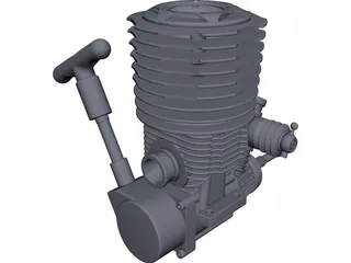 Force .38CNC Nitro Engine CAD 3D Model