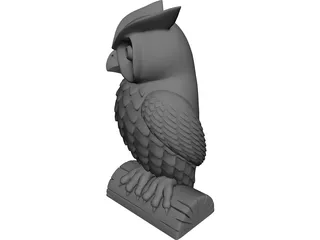 Owl Statue 3D Model