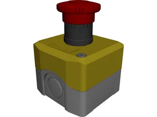 Emergency Stop Button CAD 3D Model