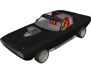 Ford Capri Muscle Car 3D Model