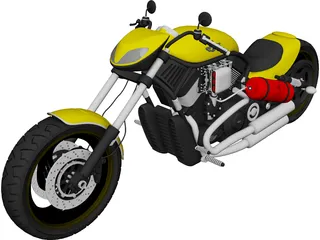 Harley-Davidson Custom 3D Model 3D Preview