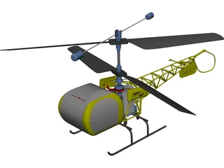 RC Helicopter Bell 47g 3D Model