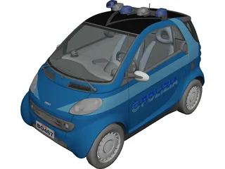 SMART Police Car 3D Model
