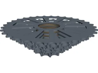 MTB Cassette 9-Speed 11-32t CAD 3D Model