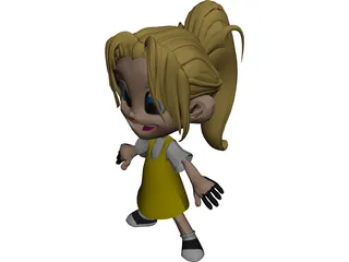 Cartoon Kid Girl 3D Model