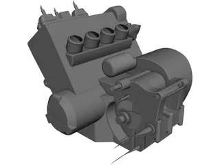 Honda CBR600RR 2003 Engine CAD 3D Model