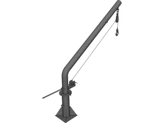 Davit Crane 1500 lbs CAD 3D Model