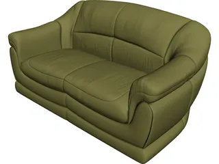 Sofa for 2 Seats 3D Model