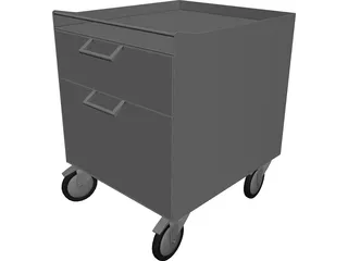 Aluminium Furniture with Wheels 3D Model 3D Preview