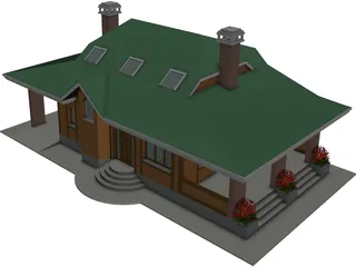 Wood House 3D Model