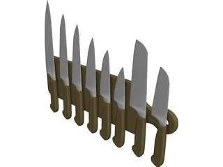 Kitchen Knives 3D Model