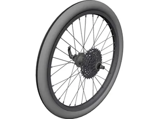 Bike Rear Wheel 20inch CAD 3D Model