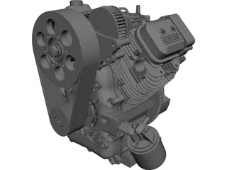 Briggs and Stratton V-Twin Vanguard Gas Engine CAD 3D Model