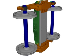 Wagon Chassis Bogie CAD 3D Model