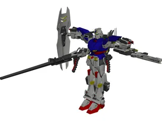 Gundam F-90 Long Range Type 3D Model