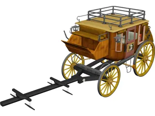 Stage Coach 3D Model