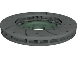 AMG Brake Rotor and Hub CAD 3D Model