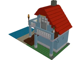 Strandhaus Lego 3D Model