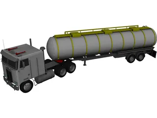 Kenworth K100 Tanker 5-axle 3D Model