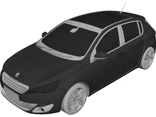 Peugeot 308 (2014) 3D Model