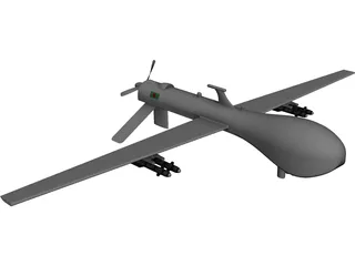 MQ-1 Predator UAV CAD 3D Model
