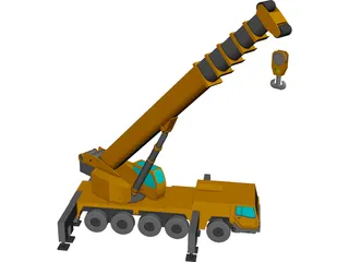 All Terrain Crane CAD 3D Model