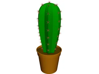 Cactus in Container 3D Model