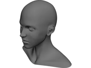 Girl Head Human 3D Model