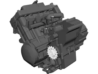 Honda CBR600RR Engine CAD 3D Model