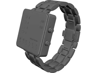 Binary Watch CAD 3D Model