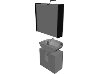 Sink with Mirror 3D Model