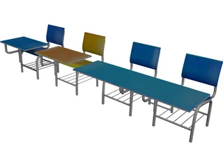 School Chairs 3D Model