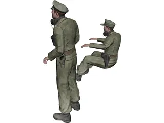 German Tank Crew of WW2 3D Model