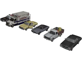 Cars Collection 3D Model 3D Preview