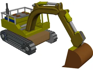 Excavator CAD 3D Model