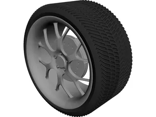 Wheel and Tyre 3D Model