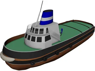 Harbour Tug 3D Model 3D Preview