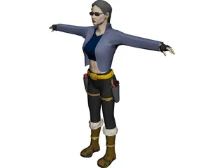 Woman [+Gun] 3D Model